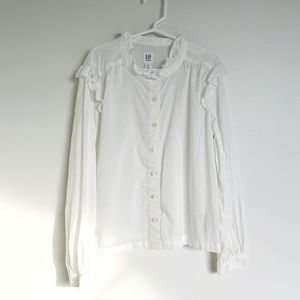 Gap Ruffled White Blouse. NEW!